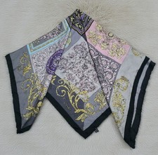 Versace Silk Scarf Grey Gold