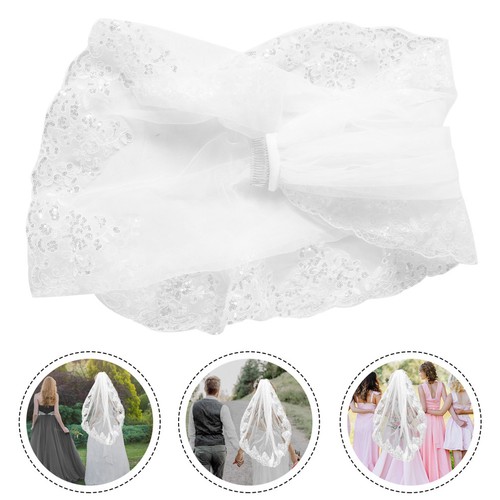 Romantic white bride veil made - bride,