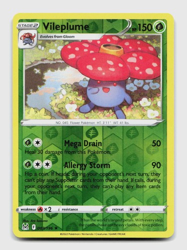 Vileplume 003 196 - rare, lor