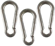 3x SPRING CLIP Symmetric Snap Hook 10x100mm Zinc Plated Fastener