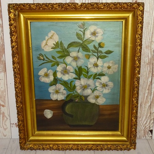 Antique folk art naive floral - naive,