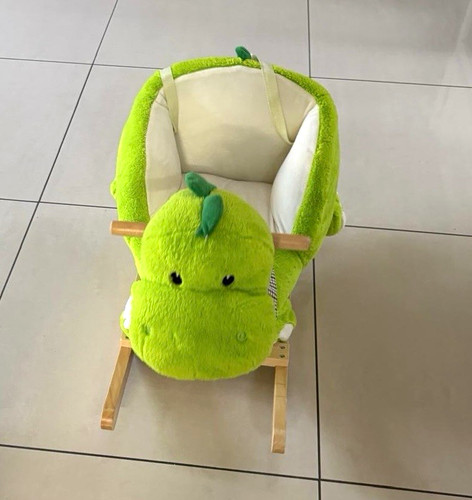 Green plush dinosaur - green,