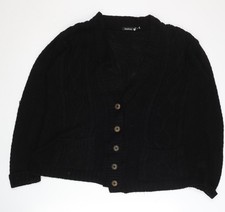 Boohoo Women's Black Cable-Knit Cardigan Size S