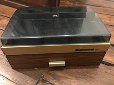 Vintage Brown Cassette 69 tape case hard holder clear lid drawer storage box