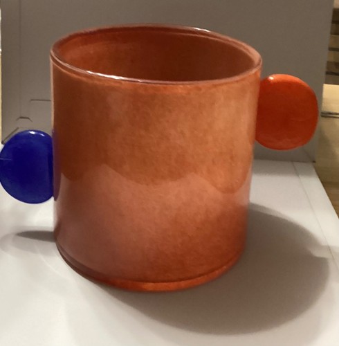 Large modern orange glass vase - modern,