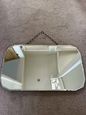 Vintage Wall Mirror with Chain, Vintage Frameless Mirror, collection only