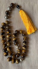 Big Rare 310g Antique Natural 33 Prayer Beads Brown Tiger Eye Stone Meditation