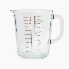 1 Litre Measuring clear Glass Jug cooking baking dishwasher safe