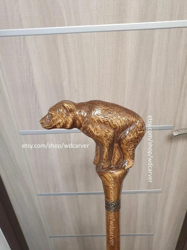 Bear handle hand carved wooden