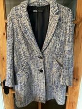 Zara Women's Blue Coat Size Small Good Used Condition