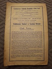 Colchester United v Leyton Orient programme.  5/12/1953