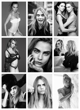 CARA DELEVINGNE MODEL POSTER - CHOOSE  DESIGN/SIZE - FRAMED OPTIONS a