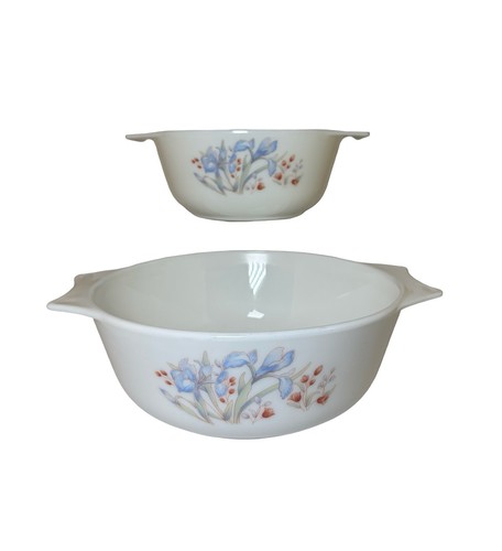 Pyrex blue iris - 2x, round