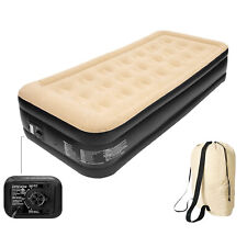 Single High Raised Inflatable Air Bed Mattress Airbed With Builtin Electric Pump