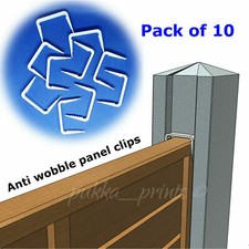Fence panel anti wobble knocking clips brackets wedges for concrete slotted post