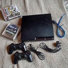 Ps 3: Bundle playstation CECH-2503B 50/60Hz 2 Controller 9 Games All The Hook Up