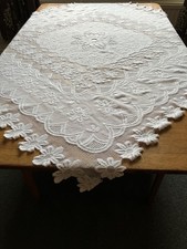 White Lace Square Tablecloth