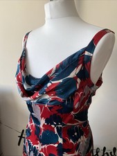 Jasmine Guiness Evening Gown Dress Vintage Print Silk Draped Wedding Occasion