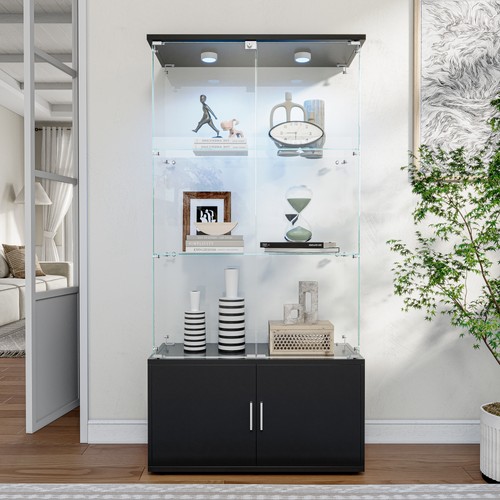Glass display cabinet with led - cabinet,