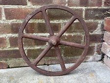 Vintage Large Cast Iron 15 1/2" Wheel Cog Cart Wheelbarrow Garden Display