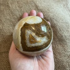 Huge Large Banded Calcite Rock Crystal Natural Polished Gemstone Sphere Healing