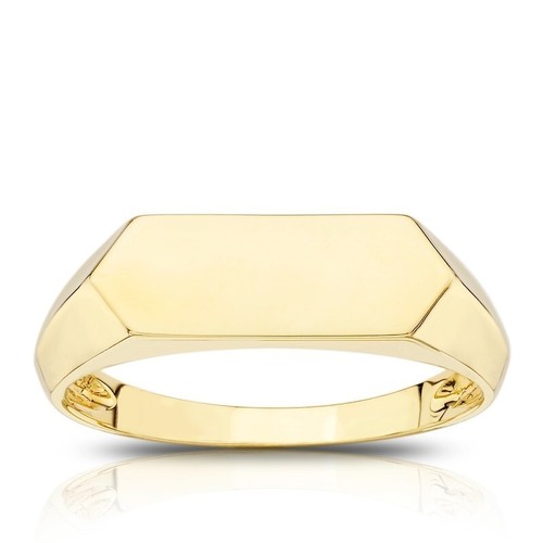 9ct yellow gold signet ring - yellow,