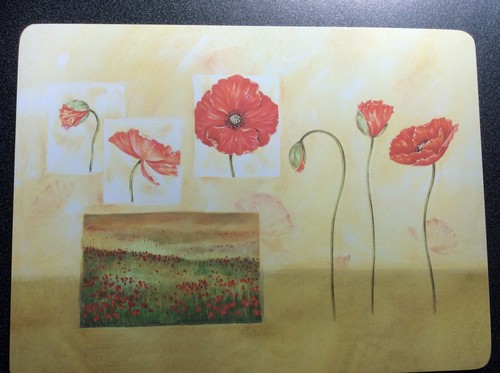 Poppy themed cork backed - ,