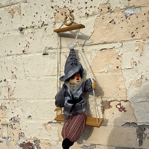 Vintage clown marionette - clown,