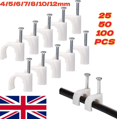 100 cable clips - 25-100, 6mm