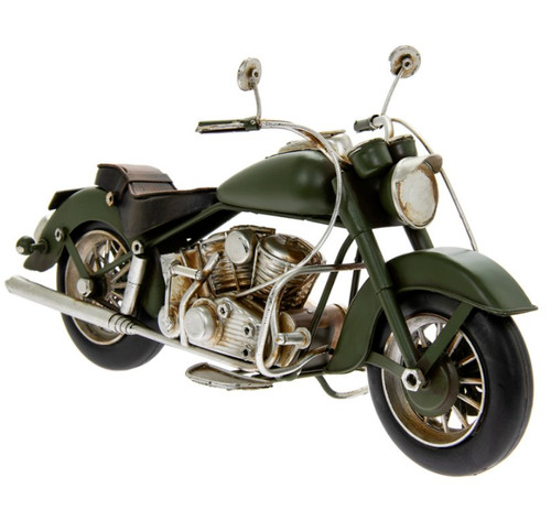 Green motorbike model - green, tin