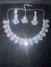 Silver Tone Clear Crystal