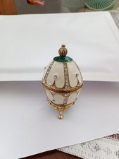 3g#Atlas Editions Faberge Egg Collection - Nest of Pearls - Trinket Pot on Stand