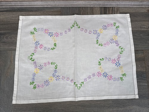 Vintage hand embroidered - hand, tray