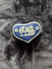Wedgwood Blue Jasper Heart Shape Trinket Box 