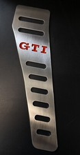 VW POLO 9N GTI FOOTREST STAINLESS STEEL WITH BLACK RUBBER NEW Red Logo