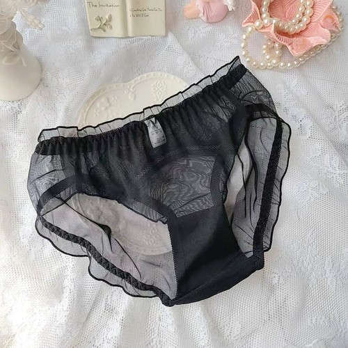 Women clear underwear frilly - clear,