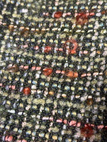 Woven green tweed fabric - woven,