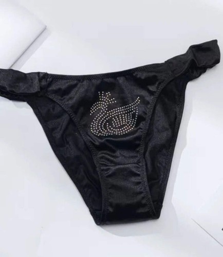 Silky feel black satin - , panties