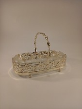 Silver Plated & Glass Bon Bon / Potpourri Dish Ornate Vintage Decorative Bowl
