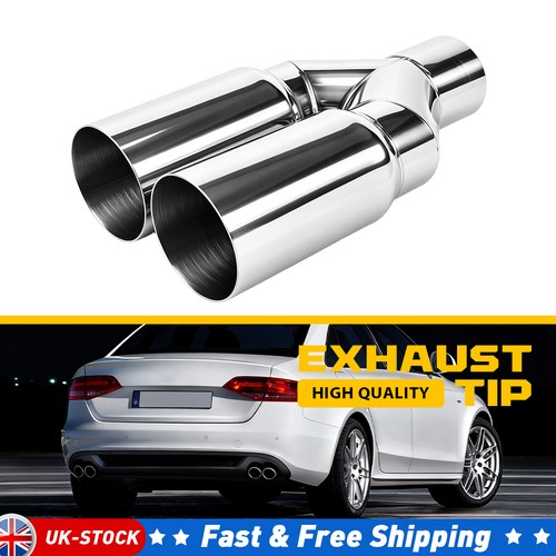 Stainless twin exhaust - stainless, tip