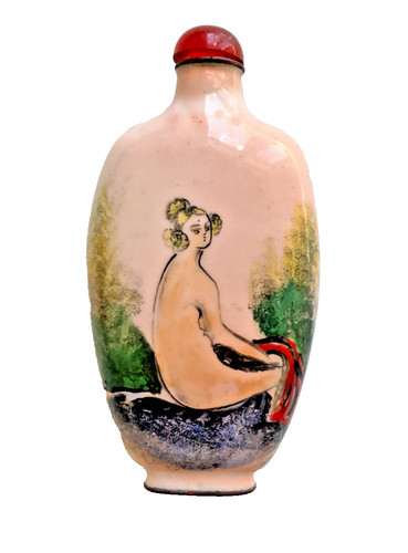 Chinese snuff bottle pink - snuff,