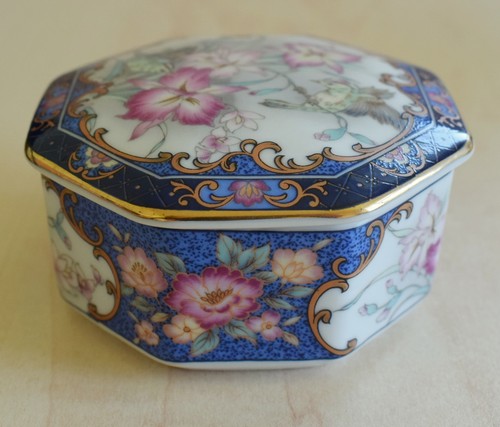 Bird octagonal trinket pot - pot, box