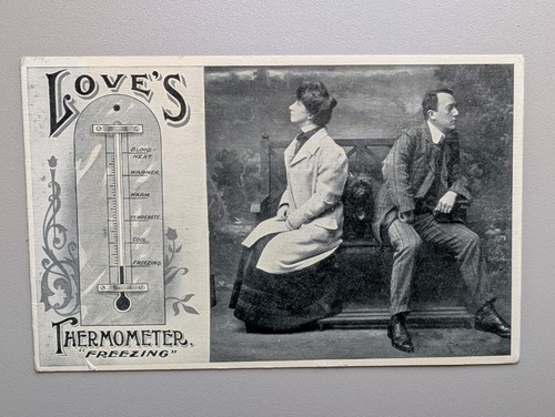 Old postcard man woman humour - man,