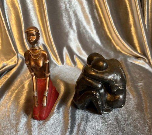 African figurine set kneeling - figurine,