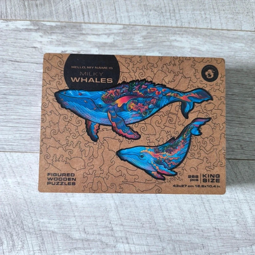 Unidragon milky whales - milky, wooden