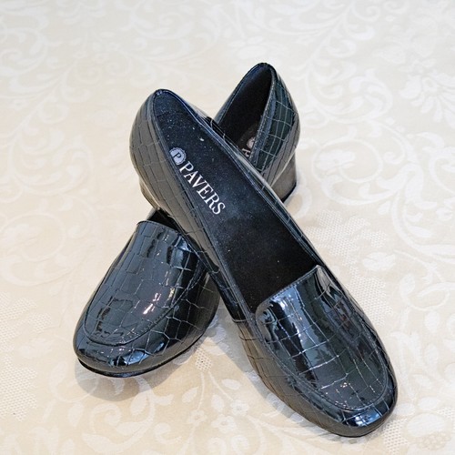 Ladies pavers black patent - pavers,