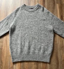 Zara mens brushed wool jumper soft cosy winter sweater medium grey 
