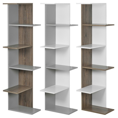 Wooden modern corner bookcase - modern,