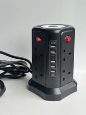 Tower Extension Lead with USB Slots and Night Light (13A 3250W)5 USB Ports & 8