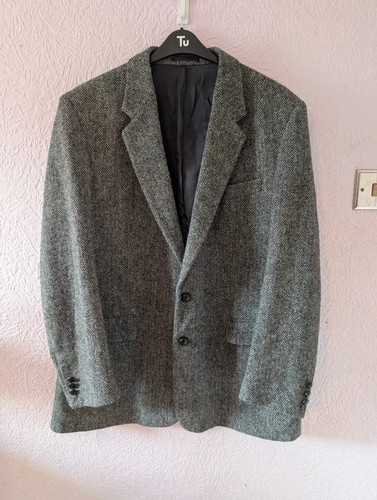 Harris tweed grey herringbone - grey,